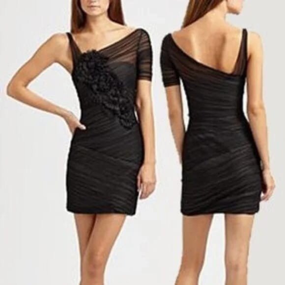 BCBGMaxazria women cocktail dress size 12 asymmetrical gossip girl Y2K party - Picture 1 of 16